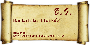 Bartalits Ildikó névjegykártya