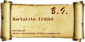 Bartalits Ildikó névjegykártya